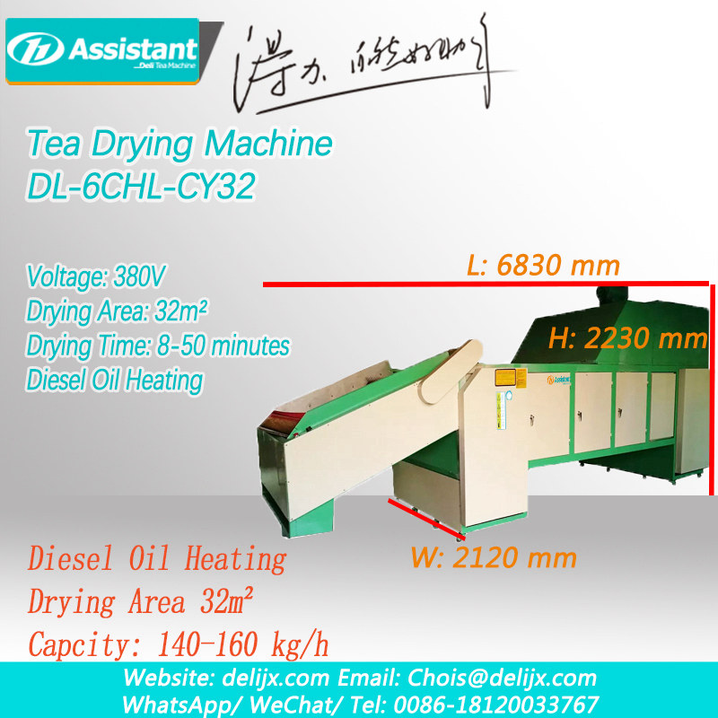 промышленная конвейерная лента типа сушилка для листьев травы / микроволновая машина для сушки чая dl-6chl-cy24